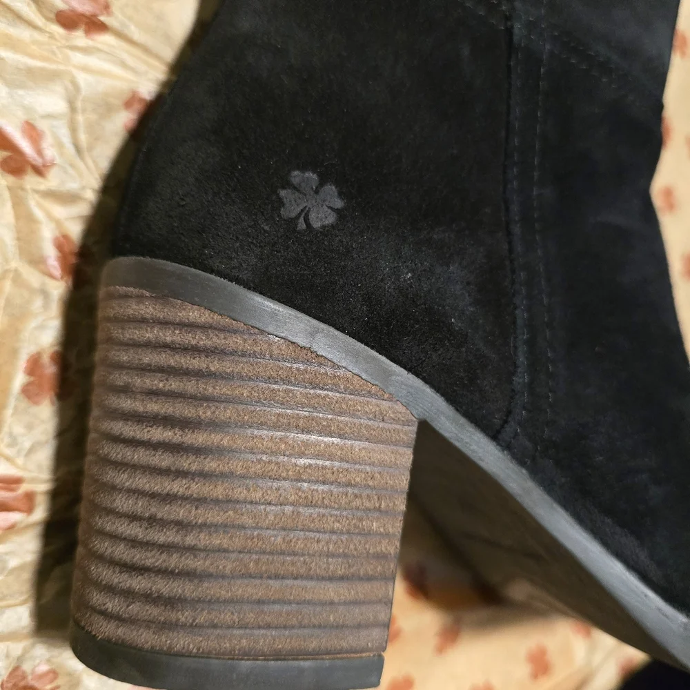 Lucky‎ Brand Bonnay Heeled Knee High Boots Leather Black NWT Size 7.5